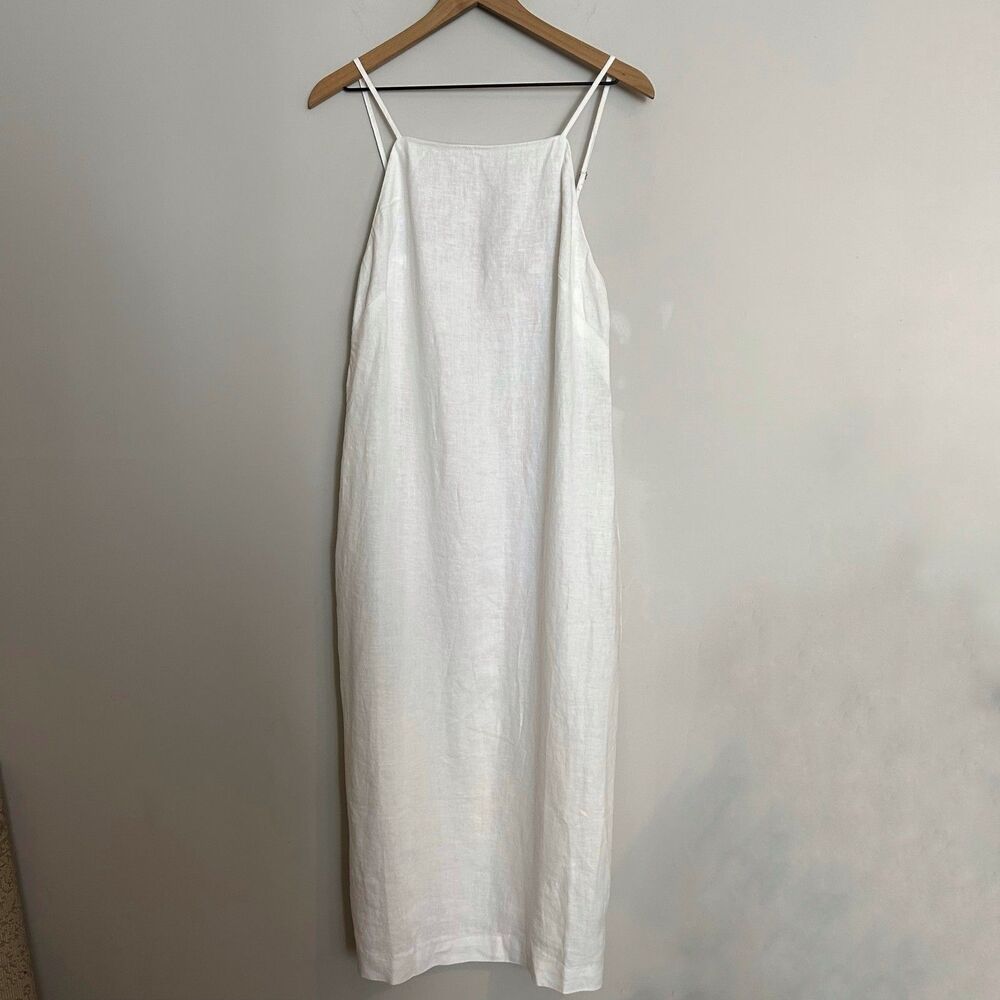 Madewell 100% Linen White Midi Dress Size 10
